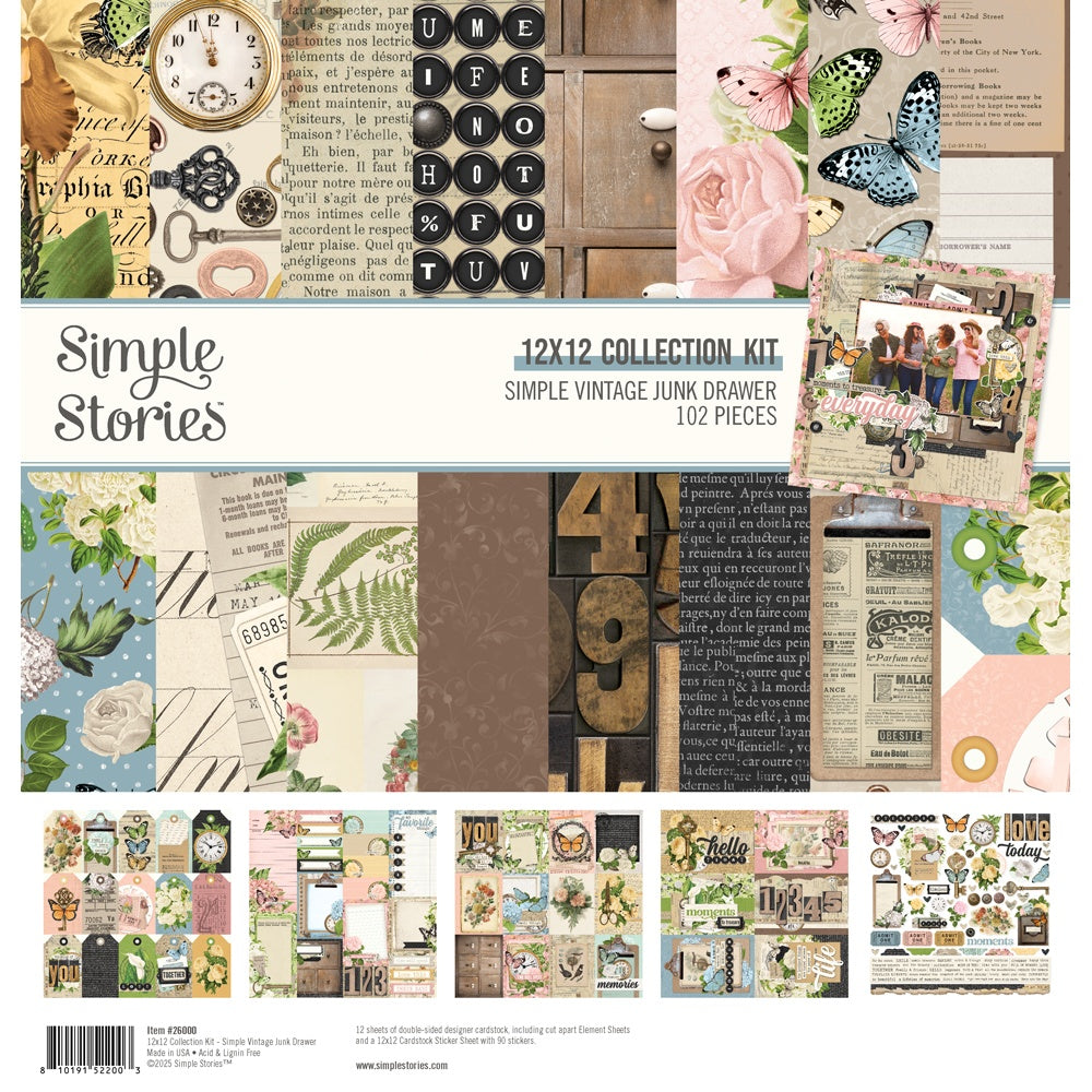 Simple Stories 12x12 Collection Kit - Simple Vintage Junk Drawer