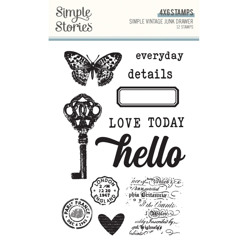 Simple Stories Clear Stamp Set - Simple Vintage Junk Drawer