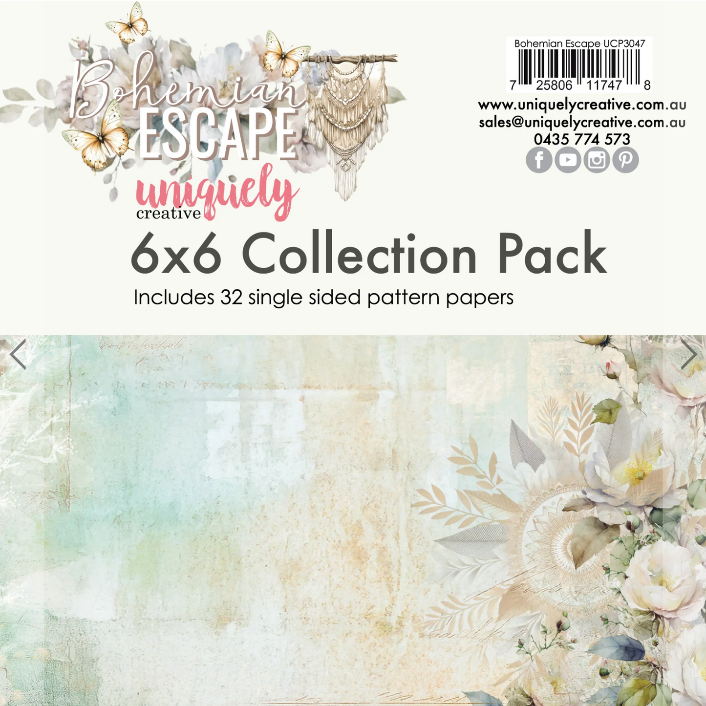 Uniquely Creative Bohemian Escape 6x6 Collection Pack