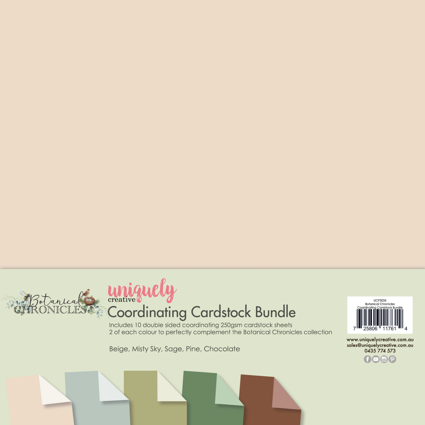 Uniquely Creative 12x12 Coordinating Cardstock Bundle- Botanical Chronicles