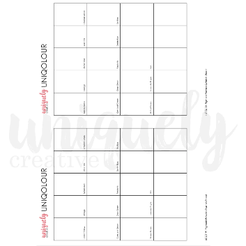 UNIQOLOUR Pigment Powder Swatch Sheet