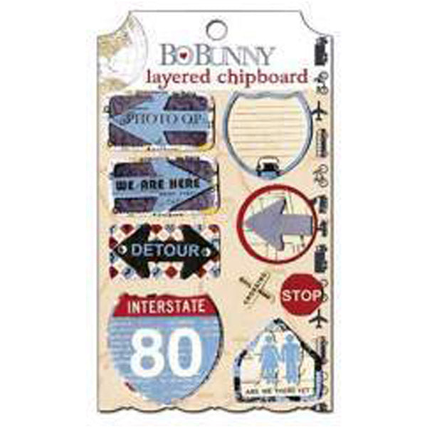 Bo Bunny Detour Layered Chipboard