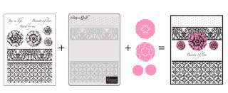 Couture Creations 3 in 1 Stamping, Embossing & Die Cutting set - Pattern Quilt