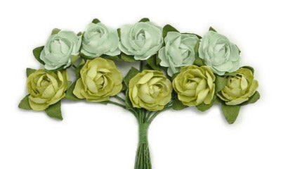 Kaisercraft Mini Paper Blooms - Olive