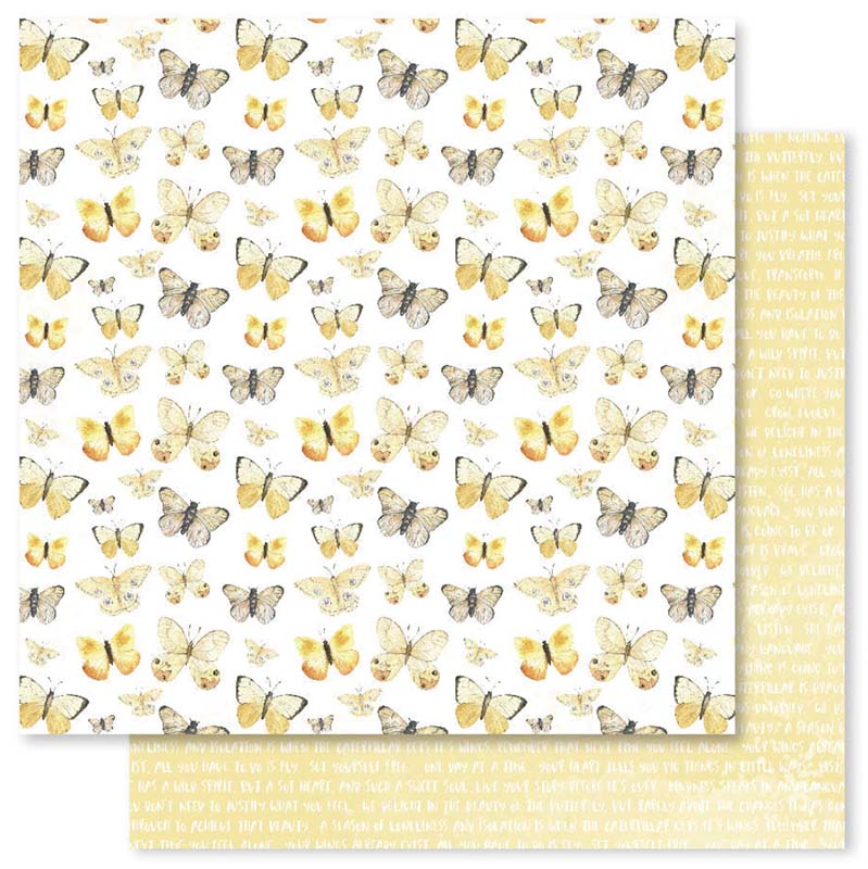 Paper Rose Studio - Butterfly Garden-E- 12x12 Pattern Paper
