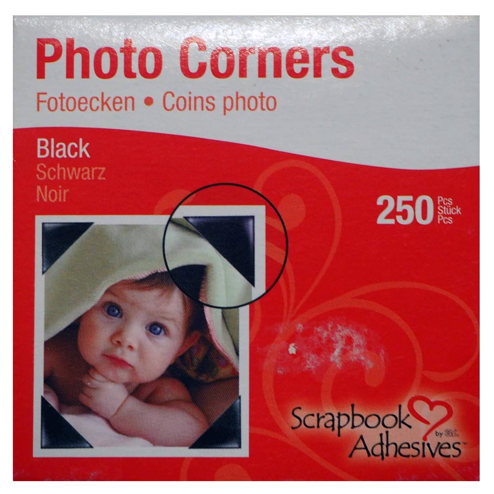 Scrapbook Adhesives Photo Corners - Black