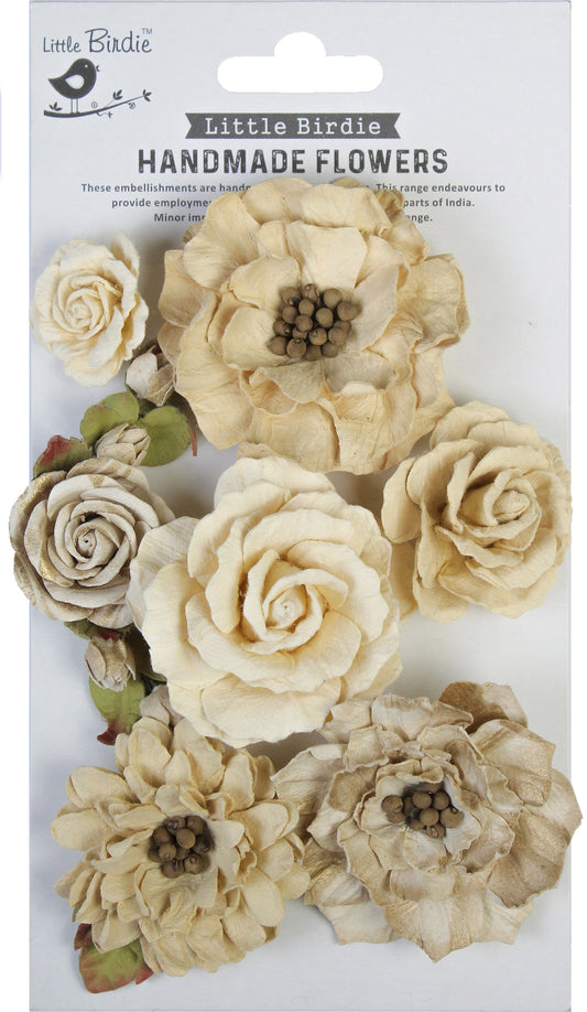 Little Birdie Handmade Paper Blossoms-Lolita Ivory Pearl