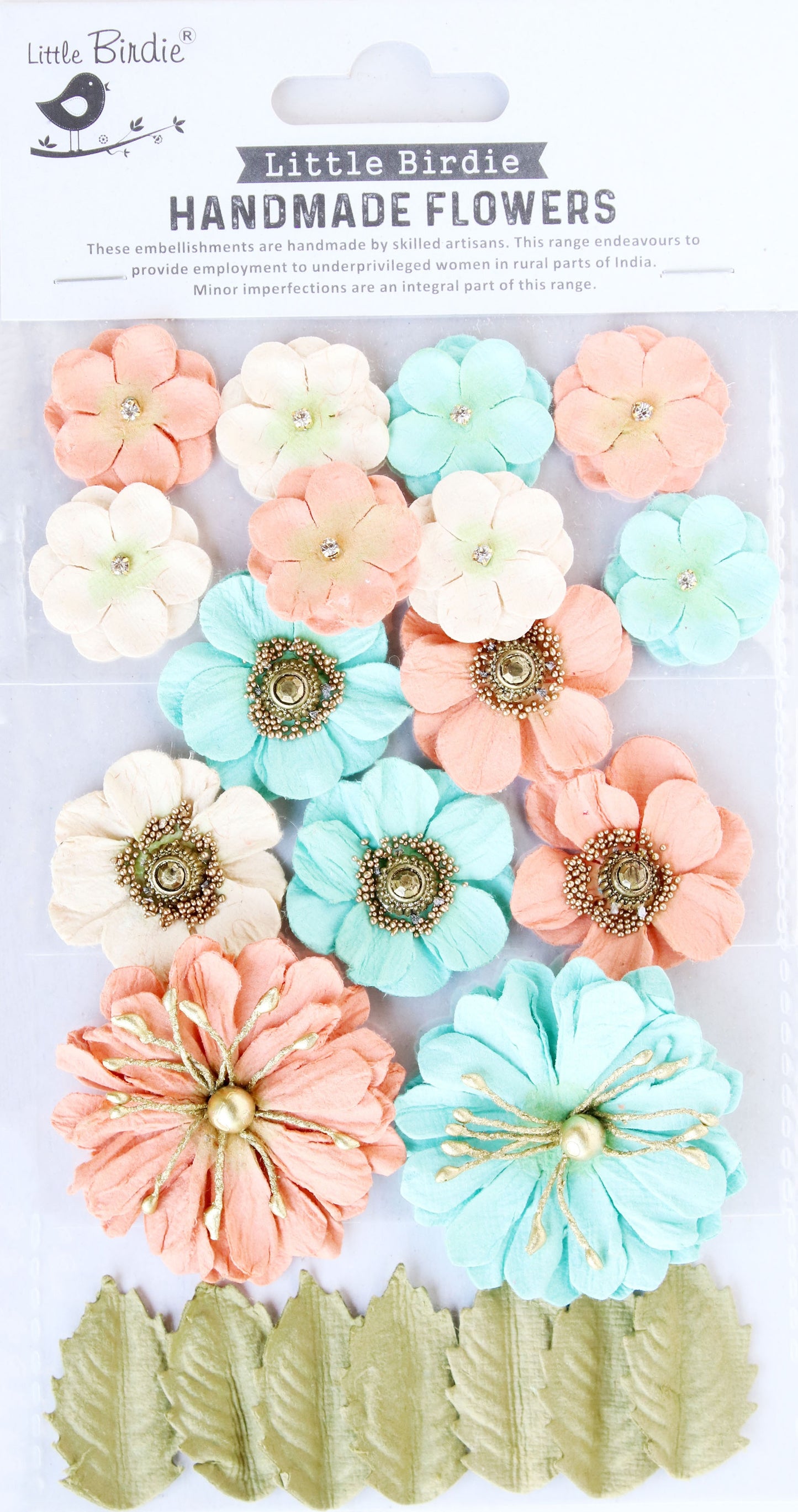 Little Birdie Handmade Paper Blossoms-Renae Sun and Rain