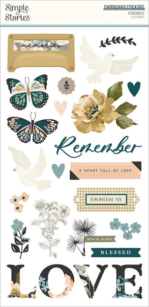 Simple Stories Remember Chipboard Stickers