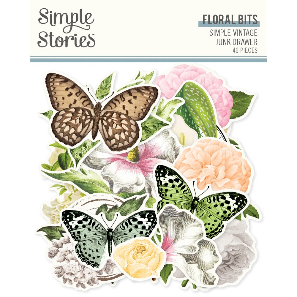 Simple Stories Floral Bits - Simple Vintage Junk Drawer