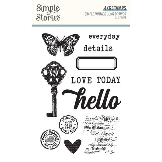 Simple Stories Clear Stamp Set - Simple Vintage Junk Drawer