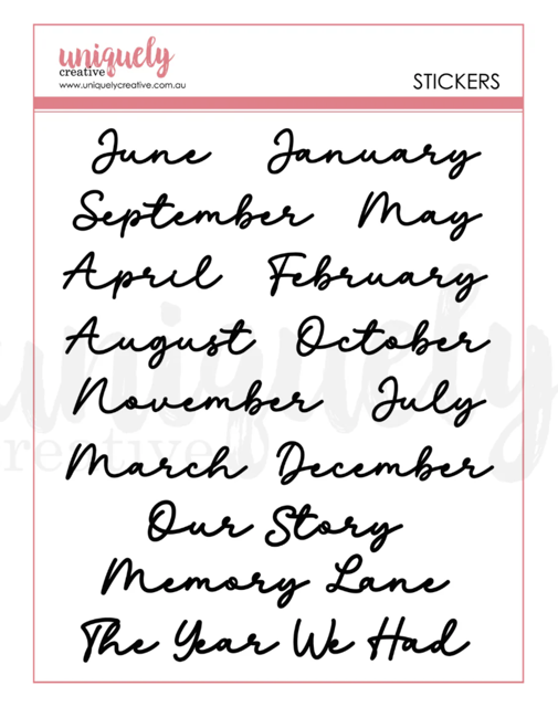 Uniquely Creative Puffy Script Stickers