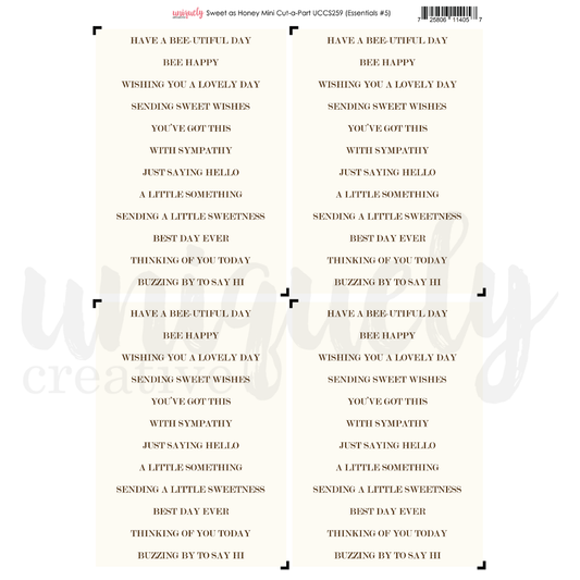 Uniquely Creative Sweet as Honey mini Cut-a-part