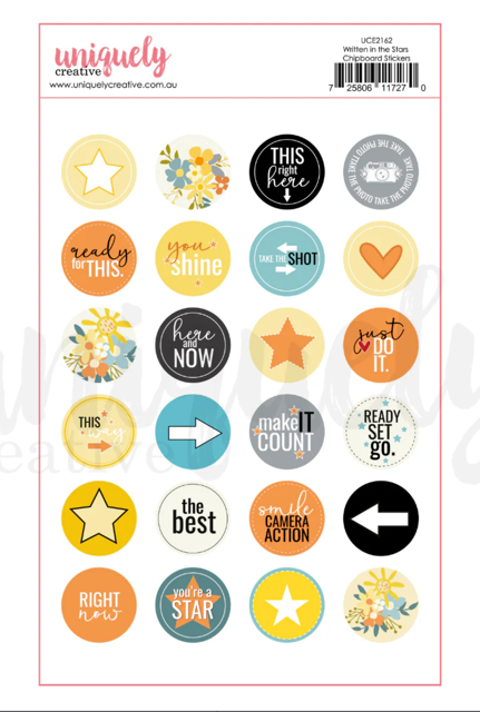 Uniquely Creative Written in The Stars Chipboard Stickers