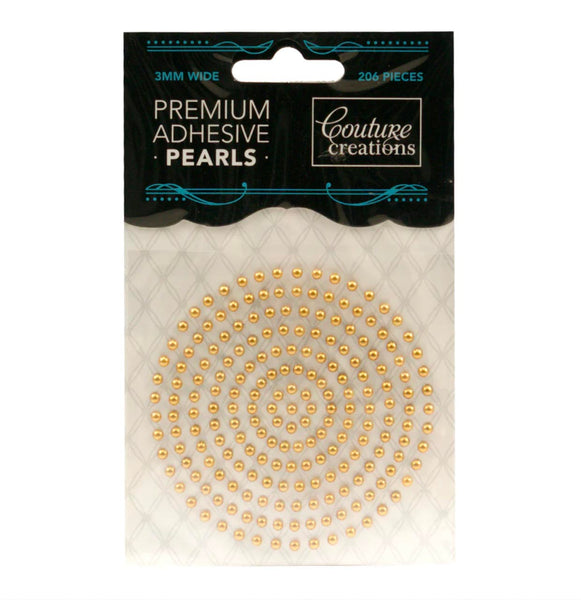 Couture Creations Adhesive Pearls - Glamorous Gold 3mm - 206pc