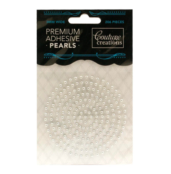 Couture Creations Adhesive Pearls - Stunning Silver 3mm - 206pc