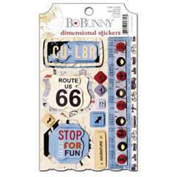 Bo Bunny Detour Dimensional Stickers