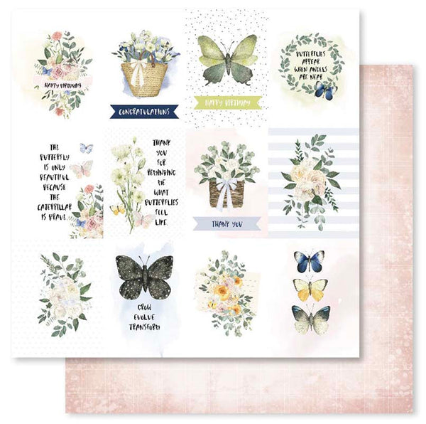 Paper Rose Studio - Butterfly Garden-C- 12x12 Pattern Paper